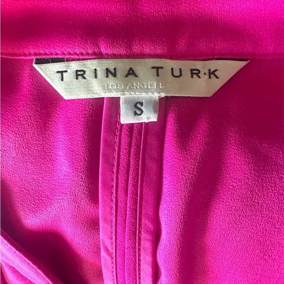Trina Turk Hot Pink 3/4 Sleeve Tunic Dress with Pockets - Picture 5 of 8